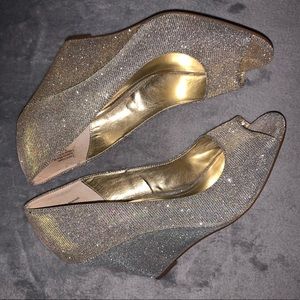 Kelly and Katie glitter wedge heels 👠